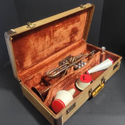Getzen SUPER DELUXE TRUMPET -Copra -COPPER-BELL , Mouthpiece 3 Mutes & Original Case image 6