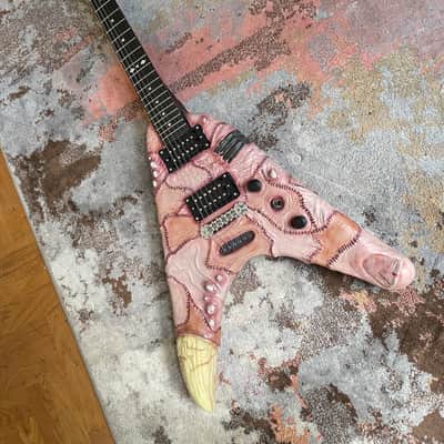Destroyed Human Skin Custom Flying V Zemaitis image 3