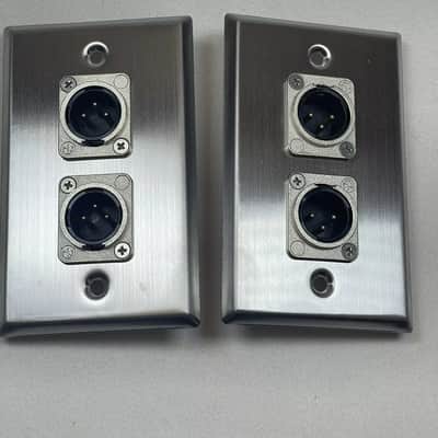 (2) Two Double XLR Single Wall Plates w/ Neutrik NC3MD-L-1 Male Stainless Steel image 1