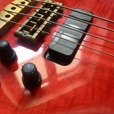 Alembic Essence 4-String 1991 Flame Maple / Trans Red image 6