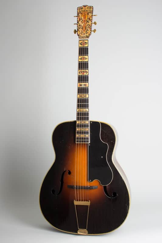 Bacon & Day  Ne Plus Ultra Troubadour Model 3R Arch Top Acoustic Guitar (1933), ser. #33241, vintage tweed hard shell case. image 1