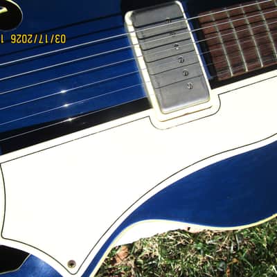 National Archtop Electric Guitar, 1956, Blue Finish, Kluson Tuners.SSC, image 9