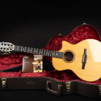 2018 Taylor 714ce-N - Natural | USA All Solid Grand Auditorium Crossover Classical Guitar Nylon Cutaway Pickup | OHSC image 2