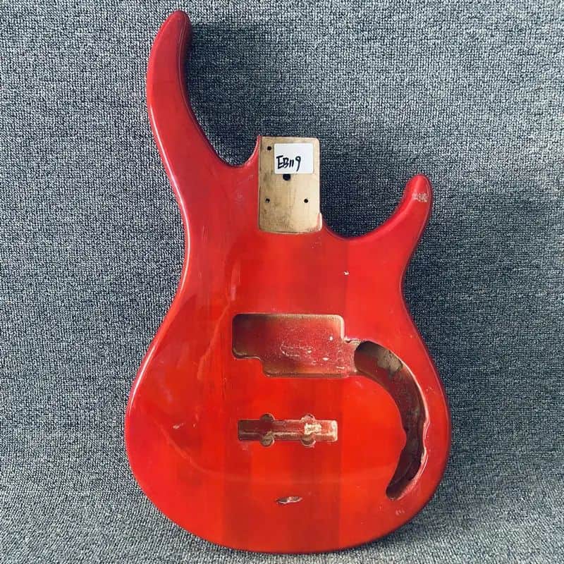 Red 4 String Bass Basswood Body image 1