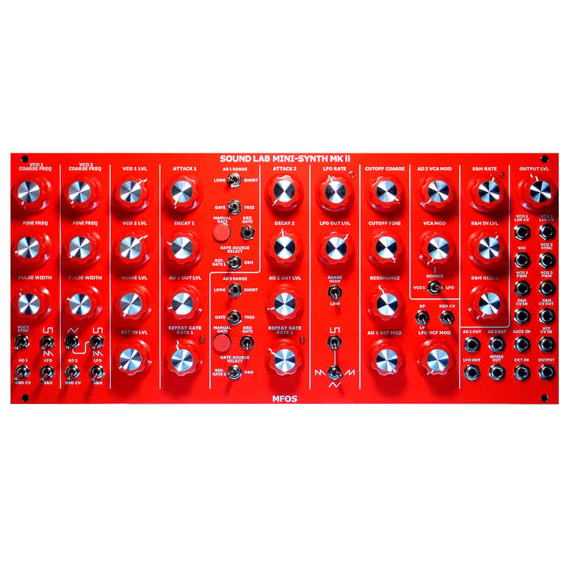 MFOS Sound Lab Mini-Synth MK2 Eurorack. Analog synthesizer. Red. image 1