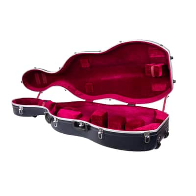 Crossrock  ABS Molded Cello Hard Case with Wheels in Blue- For Both 4/4 Size and 3/4 Size image 1
