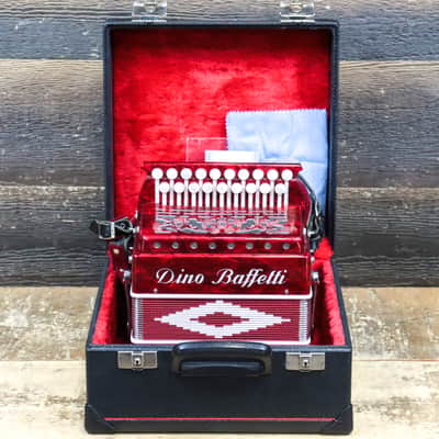 Dino Baffetti Art. 84 - 8 Series Bass 19-Key A/D Red Diatonic Accordion w/Case image 9