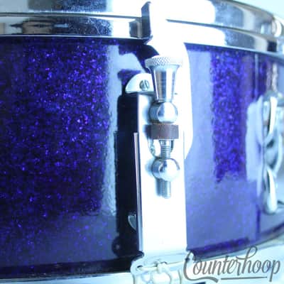 *Slingerland Deluxe 14x5.5"Snare Drum Blue Sparkle Vintage 60s Chrome Brass COB* image 3