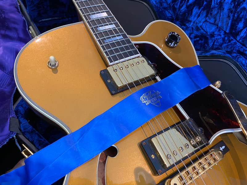Video! Unreleased 1993 Gibson R+D Chet Atkins Country Gentleman 100th Anniversary 1994 - All Gold w/ Diamond Headstock + Block Inlays image 1