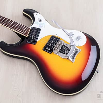 1990s Mosrite Ventures Model '63 Vintage Reissue Sidejack Sunburst w/ Vibramute & Case image 12