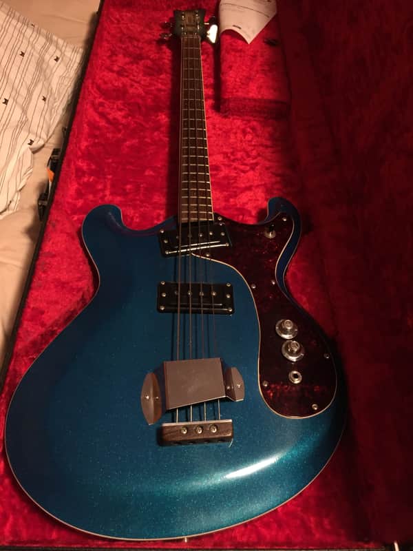 Mosrite Joe Maphis Bass w/OHSC 1967ish Sparkly Teal image 1