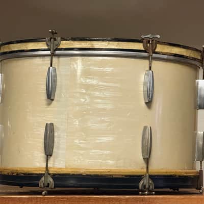 1940's Gretsch 24" BroadKaster White Marine Pearl 14x24 Bass Drum 3-ply image 5