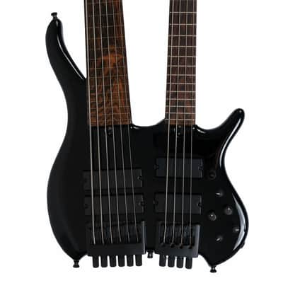 Muckelroy Custom Doubleneck Headless Bass 6-string Fretless 4-string Fretted 2016 Black *Video* image 1