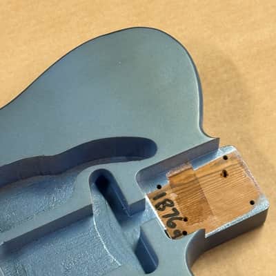 1876g Kohlin Guitars T-Type Roasted Pine replacement body Aged Nitro Lake Placid Blue Made in Sweden fits Fender Telecaster necks image 4