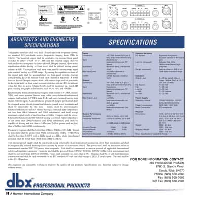 dbx 1215 Dual-Channel, 15-Band Graphic Equalizer image 6