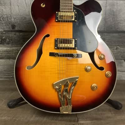 Washburn J5TSK Hollowbody Electric Guitar - Sunburst image 2