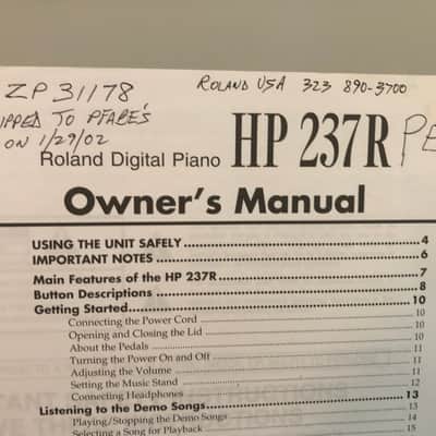 Roland HP 237 RPE Electric Piano image 3