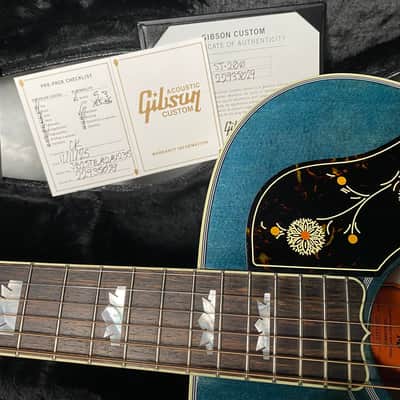 NEW ! Gibson SJ-200 Standard - Custom Shop - Dealer Select - Super RARE - Blue Top - Authorized Dealer - AAAAA Flamed Natural Maple Back & Sides - G07206 image 20