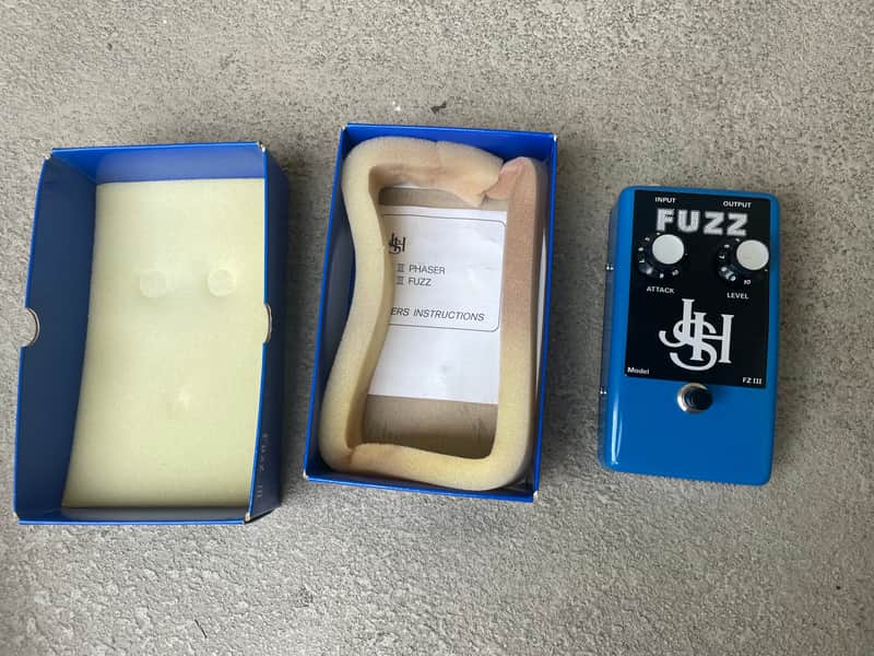 Vintage rare 1970s John Hornby Skews JHS Fuzz British guitar pedal made by Jen mint w original box and instructions 3xBC239 transistors image 1