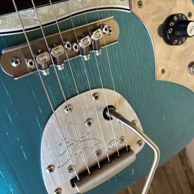 YouTube Vid in description Novo Serus J Lake Placid Blue over 64 sunburst binding electric guitar p90 case image 13