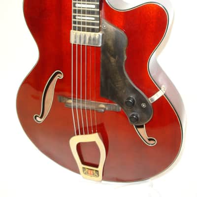 Hagstrom HL550 Hollow-Body Jazz Electric Guitar, Matte Natural Mahogany w/ Case HL-550 image 4