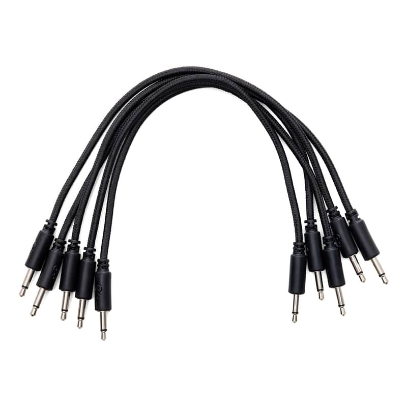 Erica Synths Eurorack Patch Cables (20cm Black Braided x 5) image 1