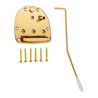 Jaguar / Jazzmaster Style Tremolo Vibrato Assembly with Locking Button - Gold image 5