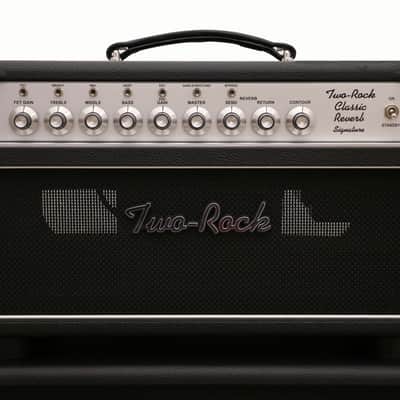 Two-Rock Classic Reverb Signature 100 W Head in Black with Silver Chassis and Knobs image 1