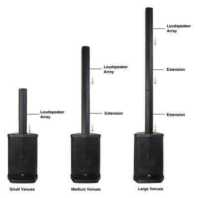 CARPO-L1 | Portable Line Array Column PA/DJ System w/ 200W RMS, 8" Subwoofer, 1 x Speaker, 2 x Spacers, TWS Bluetooth, 3-Channel Mixer, Carry Bag image 11