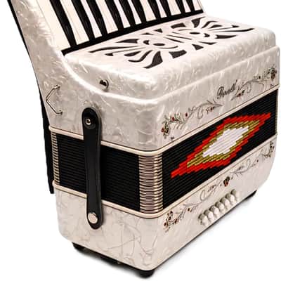 Rossetti 25-Key 12 Bass Button Piano Accordion in Key of G, White w/ Case image 4