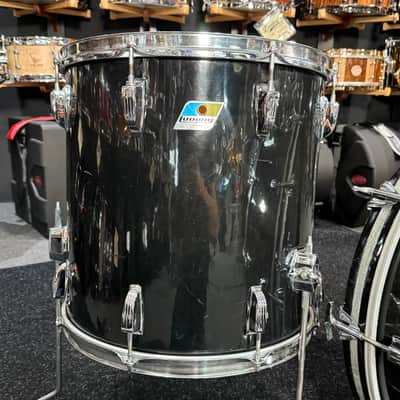 Vintage 1970's Ludwig 3-Ply Classic Maple with Re-Rings 3-Piece 13/16/22 Drum Kit Set in Black (Rm4) image 6
