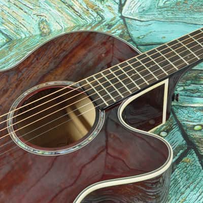 Takamine G Series Acoustic Electric Guitar EG540C w/ SKB Hard Shell Case Red Flamed image 7