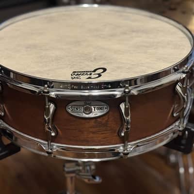 **Rare** Pearl Sensitone 15x5 African Mahogany Baritone Snare - Natural Mahogany Satin image 15