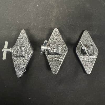 Gretsch Broadkaster Floor Tom Leg Brackets (3) - Vintage Diamond 90’s - 00’s - Gunmetal image 1