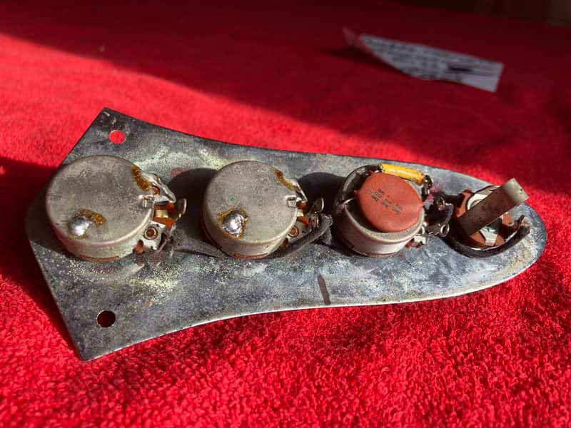 Fender original Jazz Bass complete electronics/knobs/plate 1966 image 1