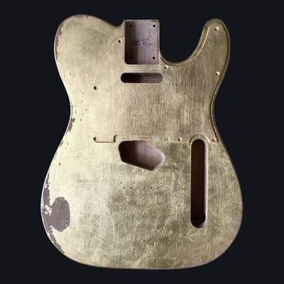 Made to Order - FRANCHIN Mars guitar body Relic Aged METALLIC LEAF (Gold/Silver/Copper) Basswood Poplar Telecaster-Tele-T-Style Made in Italy image 2