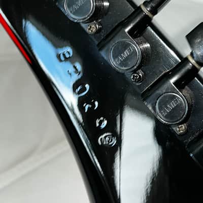 Hamer Scepter, LED inlays, OBL pickups, Floyd Rose 1988 - Black with Red bevels image 7