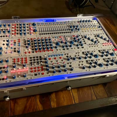 Buchla Tiptop 200t series with BPNYC ZERO Halliburton Eurorack Modular Travel Case NOS SILVER 122hp 9U image 13