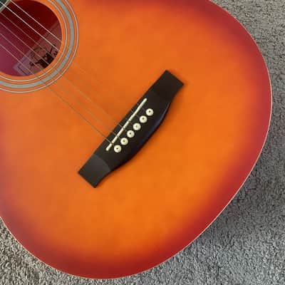 Cherry Burst 38 Inch Acoustic Guitar, ABS Body, Mahogany Neck image 14