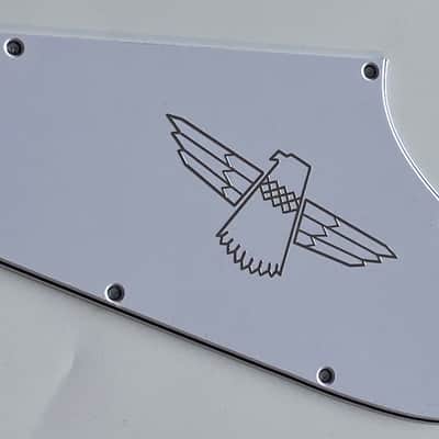 For Gibson Firebird Silver 3D Logo Guitar Pickguard 3 Ply White image 4