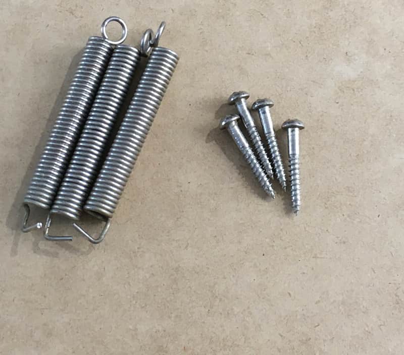 Vintage Made in Japan Fender 1980s Natural Aged Relic Tremolo Bridge Parts 3 Springs + 4 Mounts image 1