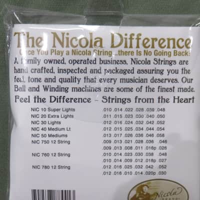 Nicola NIC20 92/8 Formula Phosphor Bronze Extra Light .011-.050 Acoustic Guitar Strings image 3