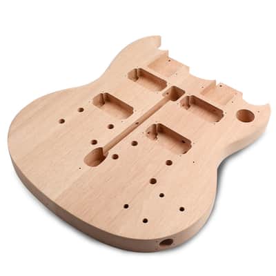 DIY Double Neck Electric Guitar Kit 12 String / 6 String Mahogany Unfinished Right-Handed image 3