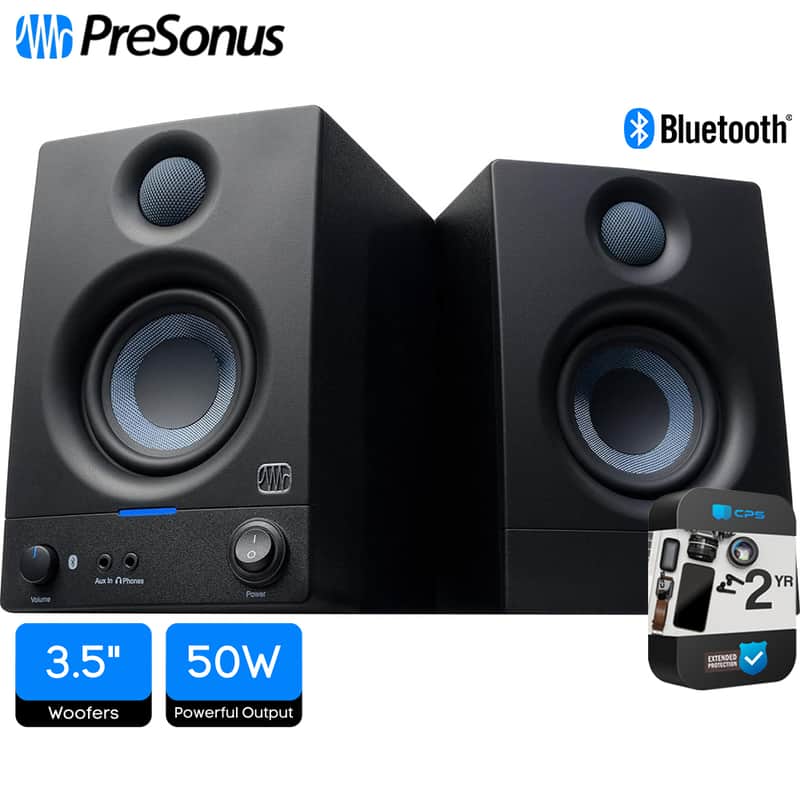 PreSonus Eris 3.5BT Powered Bluetooth Studio Monitors Pair + 2 Year Warranty image 1