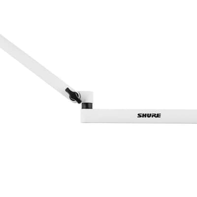 Shure by Gator SH-BROADCAST2 Shure Low-Profile Desktop Microphone Boom Stand, White image 1