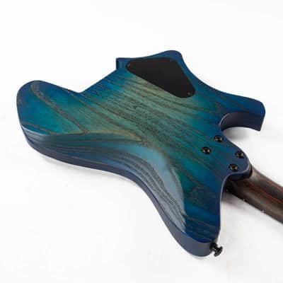 Eart GW2-Pro Headless Electric Guitar, Roasted Ash Body,24F Rounded Ends Jumbo Stainless Steel image 6