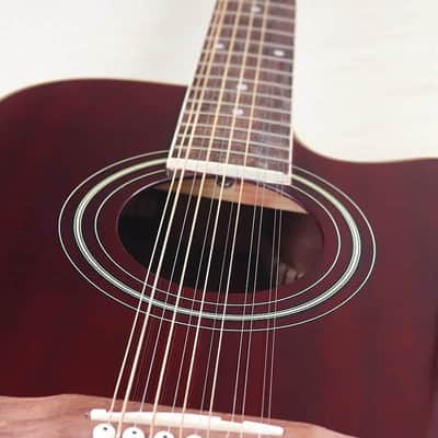 Custom 12 String Acoustic Electric Guitar, Spruce Sapele Body, Mahogany Neck image 2
