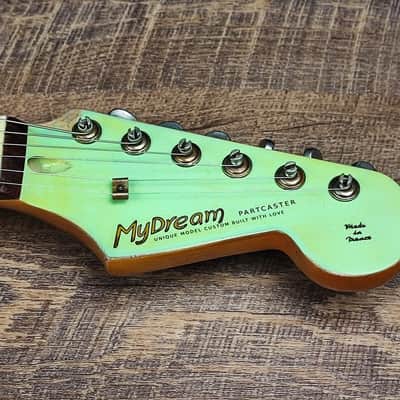 MyDream Partcaster Custom Built - Surf Green-over-Sunburst SRV image 7
