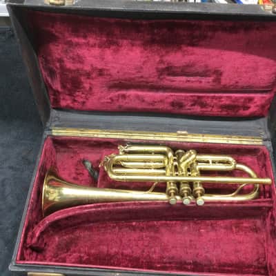 Frank Holton Holton-Clarke Model Cornet 1922 - Raw Brass image 1