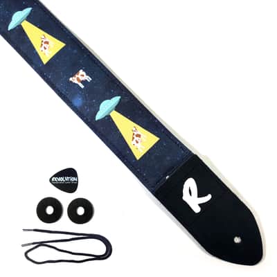 UFO Alien Guitar Strap - Alien Abduction Guitar Straps - Flying Saucer Guitar Strap - Area 51 Guitar Strap - Double Padded Comfortable image 1